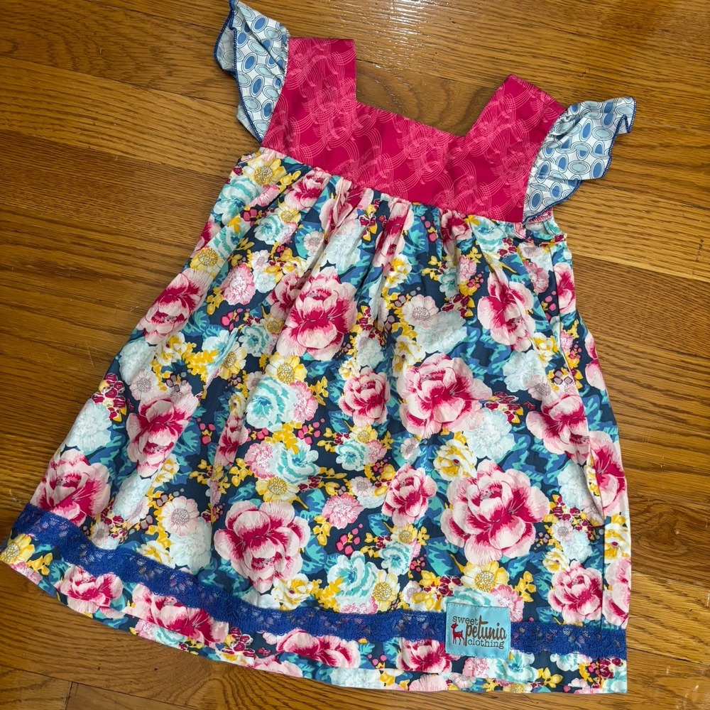 Sweet Petunia Summer Dress Baby Girl Toddler 2 Floral Rose Boutique Multicolor